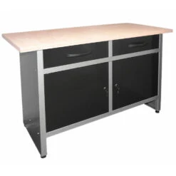 GERMANIA Werkbank Mit Metallgestell Und Holz-Arbeitsplatte