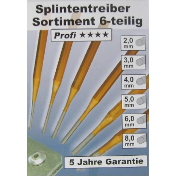 Splintentreiber Sortiment 6-teilig Profi Qualität 2-8mm 1 Splintentreiber Sortiment 6-teilig Profi Qualität 2-8mm