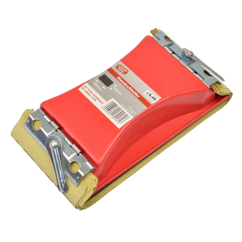 Handschleifer 160x85mm Inklusive 10 Blatt Schleifpapier K100 1 Handschleifer 160x85mm Inklusive 10 Blatt Schleifpapier K100