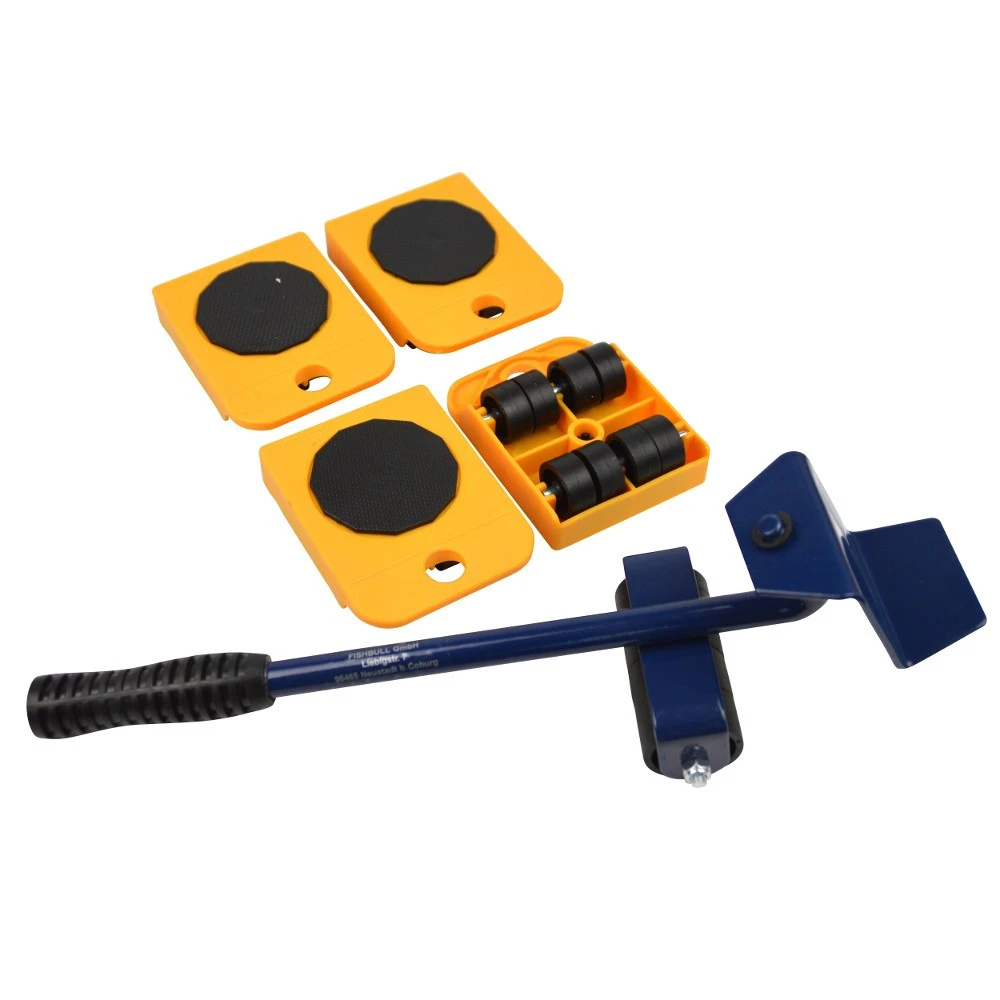 Möbel-Transport-Set 5-teilig Mit Drehbarer Scheibe Und Hebeleisen 1 Möbel-Transport-Set 5-teilig Mit Drehbarer Scheibe Und Hebeleisen