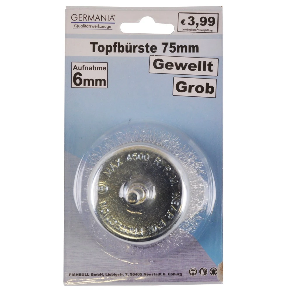 Topfbürste Grob Gewellt Ø75mm Stahldraht 2 Topfbürste Grob Gewellt Ø75mm Stahldraht – Bild 2