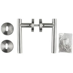 GERMANIA Türgriff Drückergarnitur L-Form Aus Edelstahl