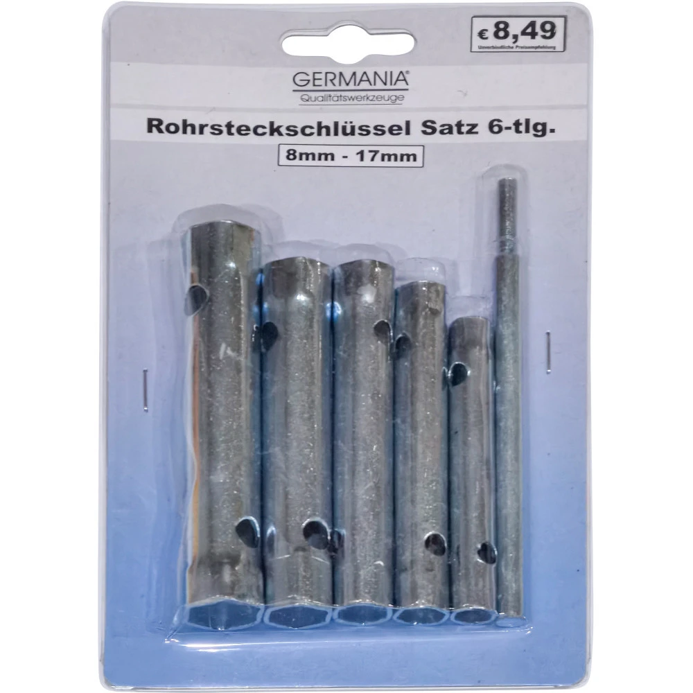 GERMANIA Rohrsteckschlüssel-Satz 6-teilig, 8 - 17 Mm, Stahl Verzinkt 1 GERMANIA Rohrsteckschlüssel-Satz 6-teilig, 8 - 17 Mm, Stahl Verzinkt