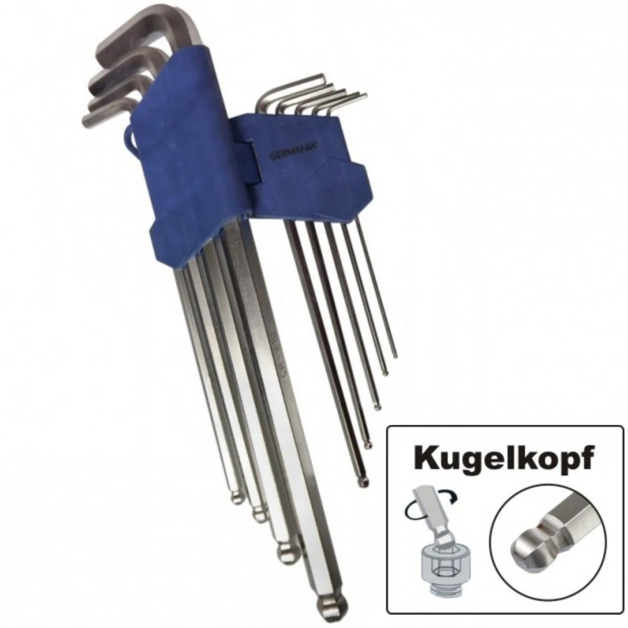 GERMANIA Innensechskant IX Winkelschlüssel Satz 9 Teilig 1,5-10 Mm 1 GERMANIA Innensechskant IX Winkelschlüssel Satz 9 Teilig 1,5-10 Mm