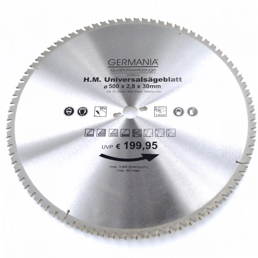 HM Multi Sägeblatt 500x30mm 80Zähne Universal Alu Holz Kunststoff Kreissägeblatt 1 HM Multi Sägeblatt 500x30mm 80Zähne Universal Alu Holz Kunststoff Kreissägeblatt