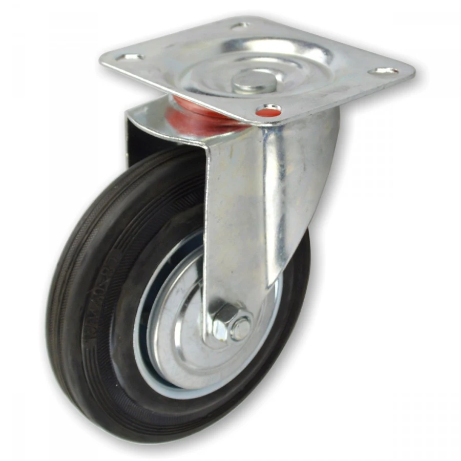 Lenkrolle Ø125mm Tragkraft 100kg Vollgummi Transportrolle Laufrolle 1 Lenkrolle Ø125mm Tragkraft 100kg Vollgummi Transportrolle Laufrolle