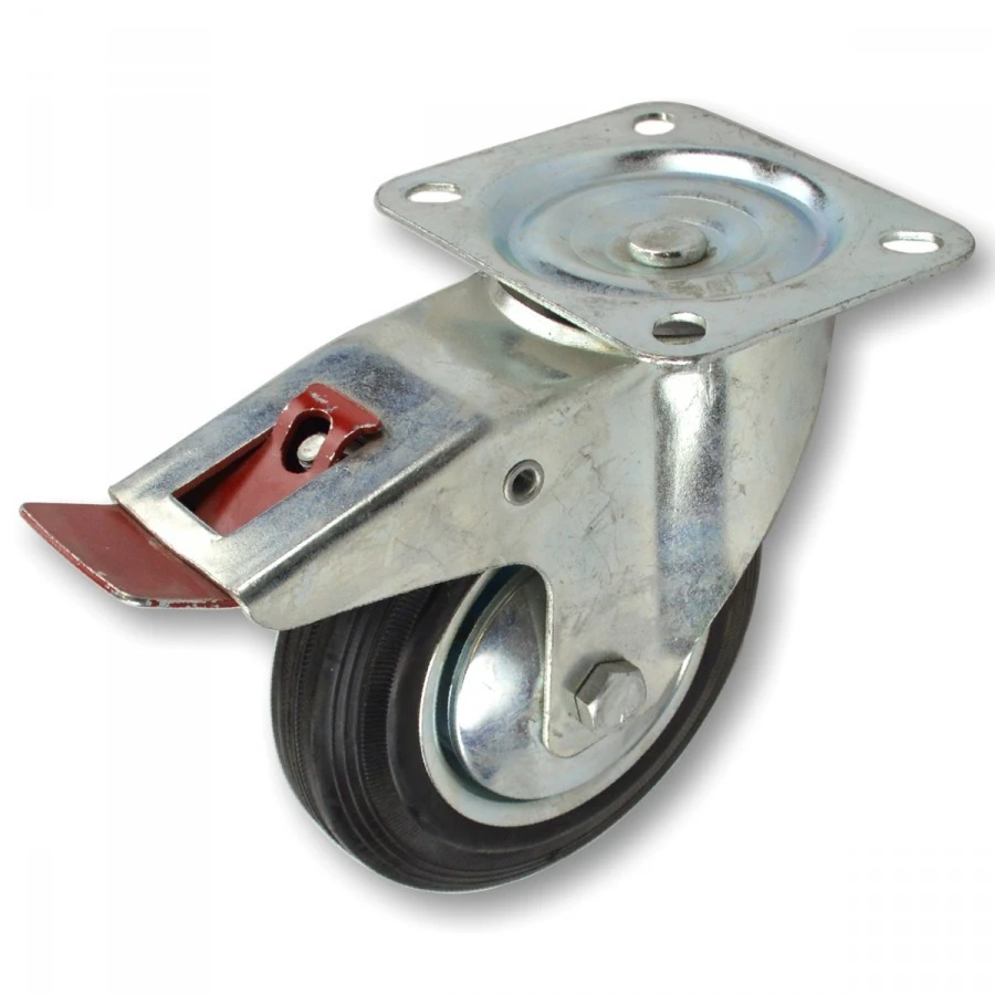 Lenkrolle Bremse Feststeller Ø75mm Tragkraft 40kg Vollgummi Transportrolle 1 Lenkrolle Bremse Feststeller Ø75mm Tragkraft 40kg Vollgummi Transportrolle