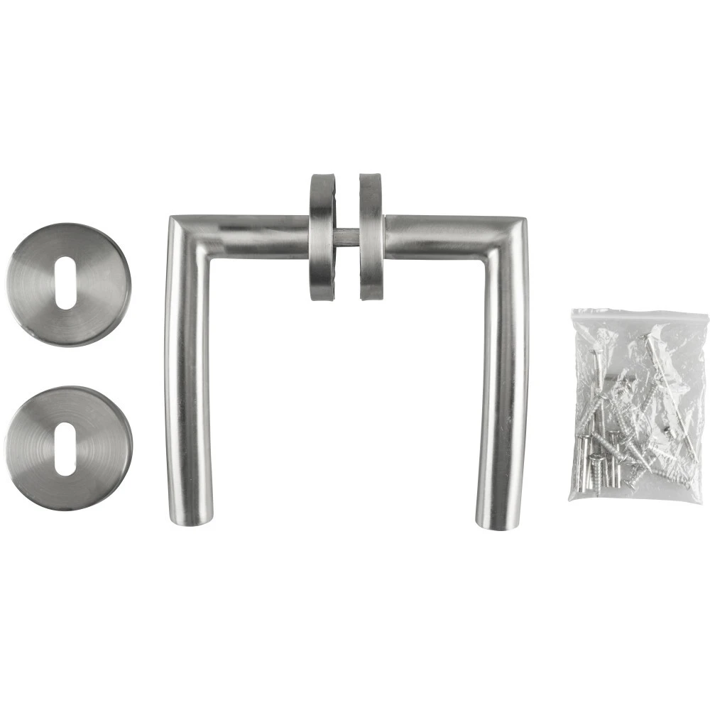 GERMANIA Türgriff Drückergarnitur Gebogen Aus Edelstahl 1 GERMANIA Türgriff Drückergarnitur Gebogen Aus Edelstahl