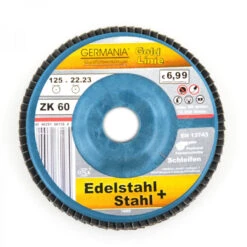 Fächerscheibe 125x22,23 ZK60 Edelstahl Stahl Schleifscheibe Lamellenscheibe