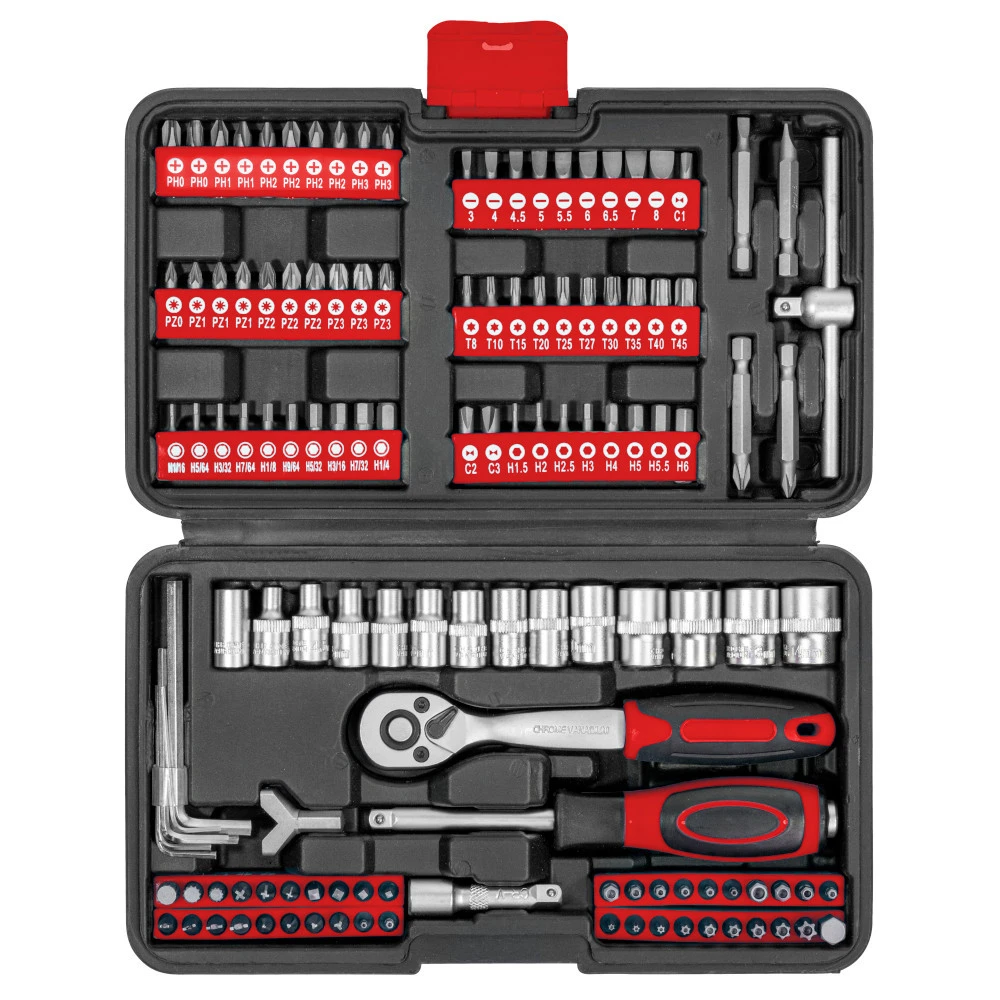 GERMANIA Steckschlüssel Und Bitsatz Set 130-teilig Aus CV-Stahl Im Koffer 2 GERMANIA Steckschlüssel Und Bitsatz Set 130-teilig Aus CV-Stahl Im Koffer – Bild 2